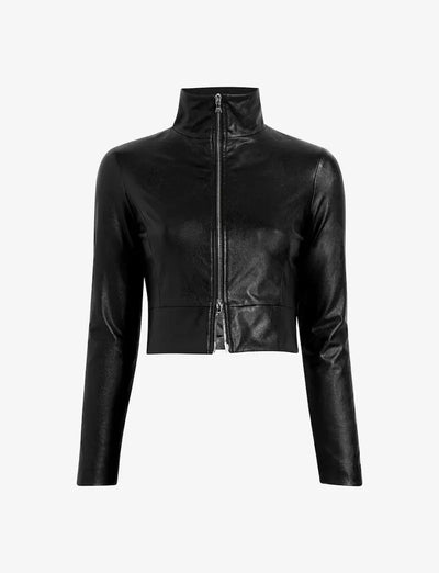 Commando Faux Leather Cropped Biker Jacket