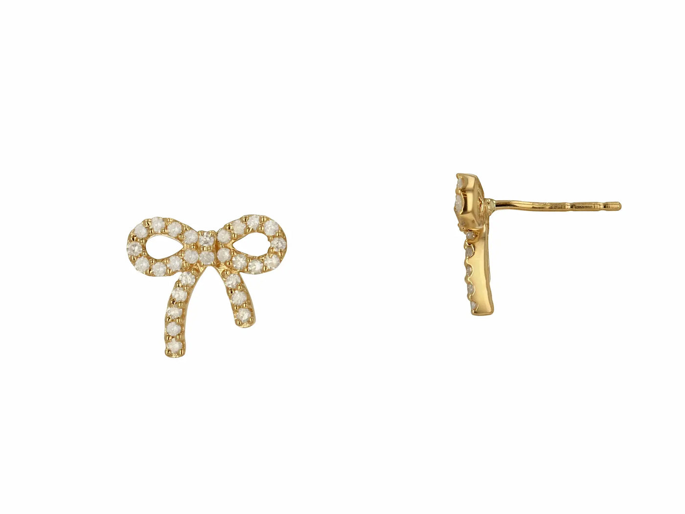 Diamond Bow Stud Earrings